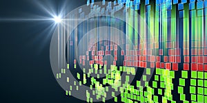 Big data. Abstract background algorithm analyzing color rectangles data. Machine learning. Analysis of Information. Minimalistic