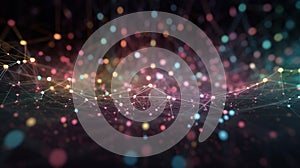 Big data abstract background. Technology network concept. Futuristic global database visualization.