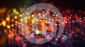 Big data abstract background. Technology network concept. Futuristic global database visualization.