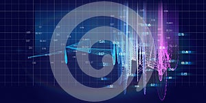 Big data. Abstract futuristic concept of algorithm analysis. Blockchain. Quantum cryptography. Business visualization of