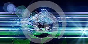 Big data. Abstract polygonal analyze algorithm artificial intelligence data.  Data science. Analytics algorithms banner for