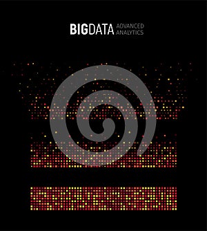 Big data abstract vector visualization. Lines and dots array. Big data connection complex. Graphic fractal element