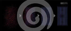 Big data abstract vector visualization. Lines and dots array. Big data connection complex. Graphic fractal element