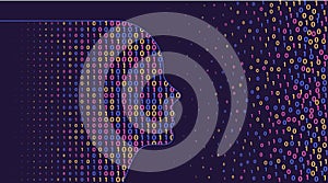 Big data and AI Concept. Machine learning algorithm visualization