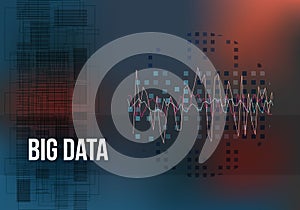 Big Data Algorithms. Analysis of Information Minimalistic Design. Science, Technology Color Background. Vector
