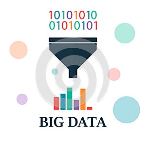 Big data analitics. Filter data. Processing find pattern technology. Information structure