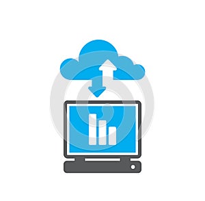 Big data analitics icon on background for graphic and web design. Creative illustration concept symbol for web or mobile