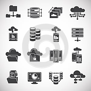 Big data analitics icons set on background for graphic and web design. Creative illustration concept symbol for web or