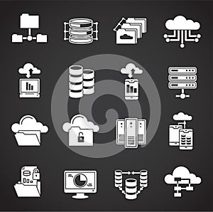 Big data analitics icons set on background for graphic and web design. Creative illustration concept symbol for web or