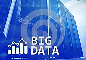 Big data analysing server. Internet and technology