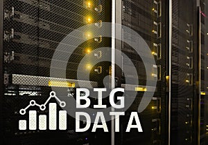 Big data analysing server. Internet and technology