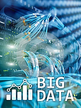 Big data analysing server. Internet and technology