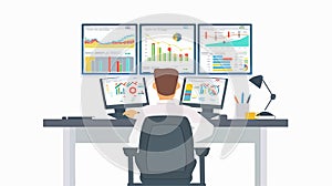 Professional Big Data Analyst Working on Data Analysis Concept