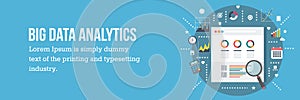 Big data analysis concept - vector illustration - web banner photo