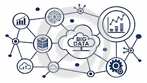 Big data analysis dashboard, business analytics and data insights vector design Generative AI