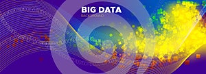 Big Data Analysis. Purple Technology Background.