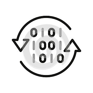 Big data analysis thin line icon. Data processing outline pictograms for website and mobile app GUI. Digital analytics simple UI,