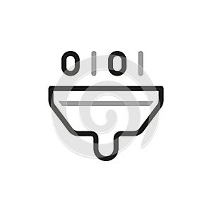 Big data analysis thin line icon. Data processing outline pictograms for website and mobile app GUI. Digital analytics simple UI,