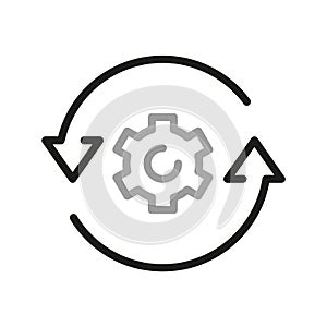 Big data analysis thin line icon. Data processing outline pictograms for website and mobile app GUI. Digital analytics simple UI,