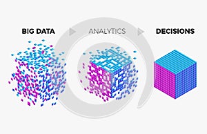 Big data analytics algorithm concept illustration