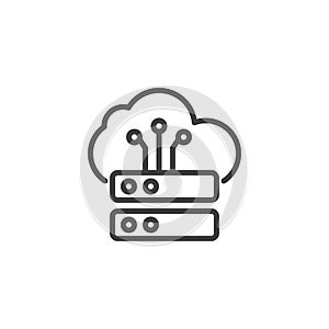 Big data analytics line icon