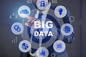 Big data analytics and network concept with icons