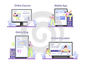 Big data analytics online service or platform set. Big data based