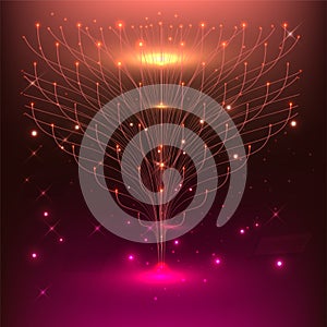 Big Data Analytics. Purple Technology Abstract. Coding Binary Flow. Matrix Number. Vector Big Data. Pink Technology