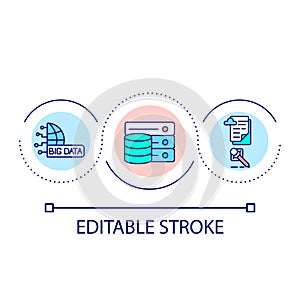 Big data analytics and storage loop concept icon