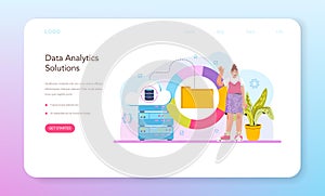 Big data analytics web banner or landing page. Big data from different