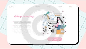 Big data analytics web banner or landing page. Big data specialist