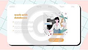 Big data analytics web banner or landing page. Big data specialist