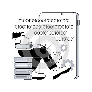 Big data applications abstract concept vector illustration.