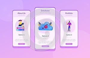 Big data architecture app interface template.