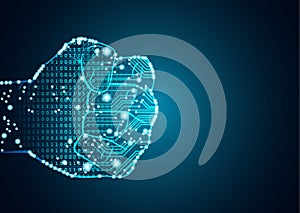 Big data and artificial intelligence domination concept.