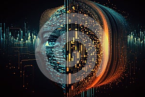 Big data, Artificial Intelligence and Quantum computing concept. Generative AI