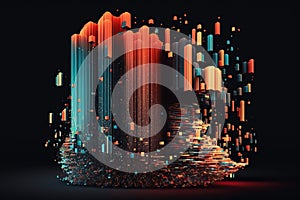 Big data, Artificial Intelligence and Quantum computing concept. Generative AI