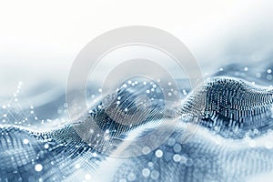 Big Data Background, Abstract Digital Technology Flow Pattern, Big Data 3d Particles, Copy Space