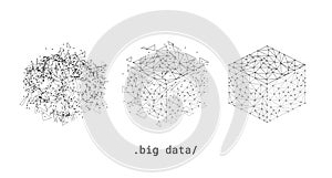 Big data background. Social network concept with connected lines and dots
