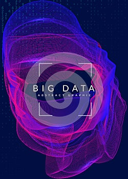 Big data background. Technology for visualization, artificial in