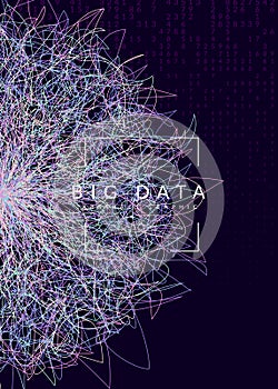 Big data background. Technology for visualization, artificial in