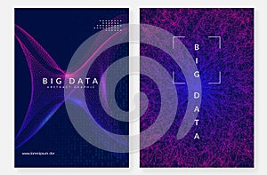 Big data background. Technology for visualization, artificial in