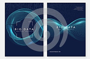 Big data background. Technology for visualization, artificial in