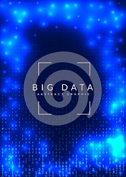 Big data background. Technology for visualization, artificial in