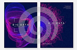 Big data background. Technology for visualization, artificial in