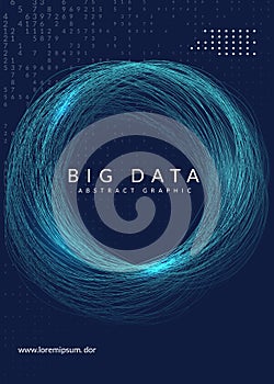 Big data background. Technology for visualization, artificial in