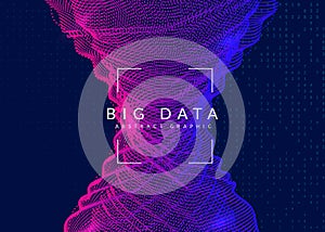 Big data background. Technology for visualization, artificial in