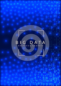 Big data background. Technology for visualization, artificial in