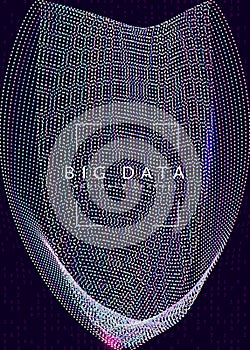 Big data background. Technology for visualization, artificial in