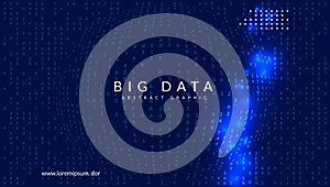 Big data background. Technology for visualization, artificial in